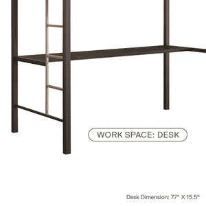 DHP Silver Screen Kids' Loft Bed - Black - Twin