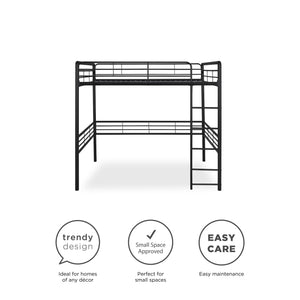DHP Tommy Kids' Loft Bed - Black - Full