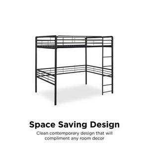 DHP Tommy Kids' Loft Bed - Black - Full