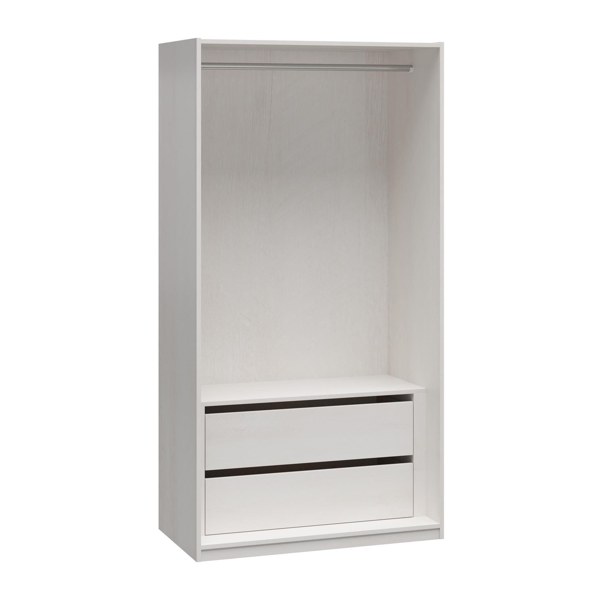 Systembuild Evolution Perry Park Modular Extra Wide Wardrobe with Drawers - Ivory Oak