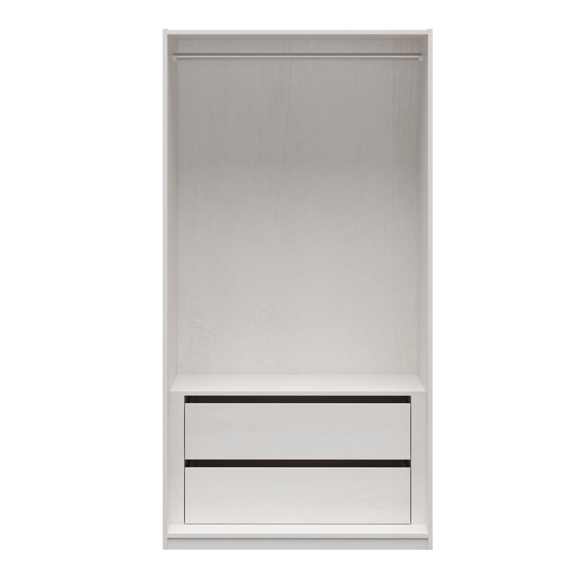 Systembuild Evolution Perry Park Modular Extra Wide Wardrobe with Drawers - Ivory Oak