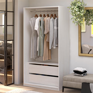 Systembuild Evolution Perry Park Modular Extra Wide Wardrobe with Drawers - Ivory Oak