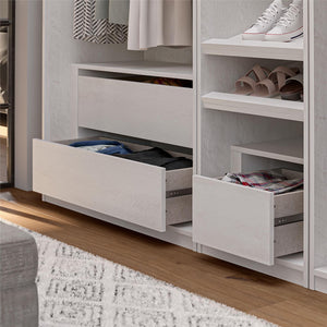 Systembuild Evolution Perry Park Modular Extra Wide Wardrobe with Drawers - Ivory Oak