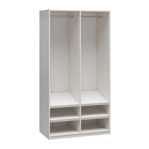 Systembuild Evolution Perry Park Modular Extra Wide Wardrobe with Open Shelves - Ivory Oak