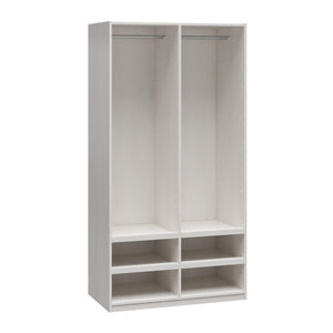 Systembuild Evolution Perry Park Modular Extra Wide Wardrobe with Open Shelves - Ivory Oak