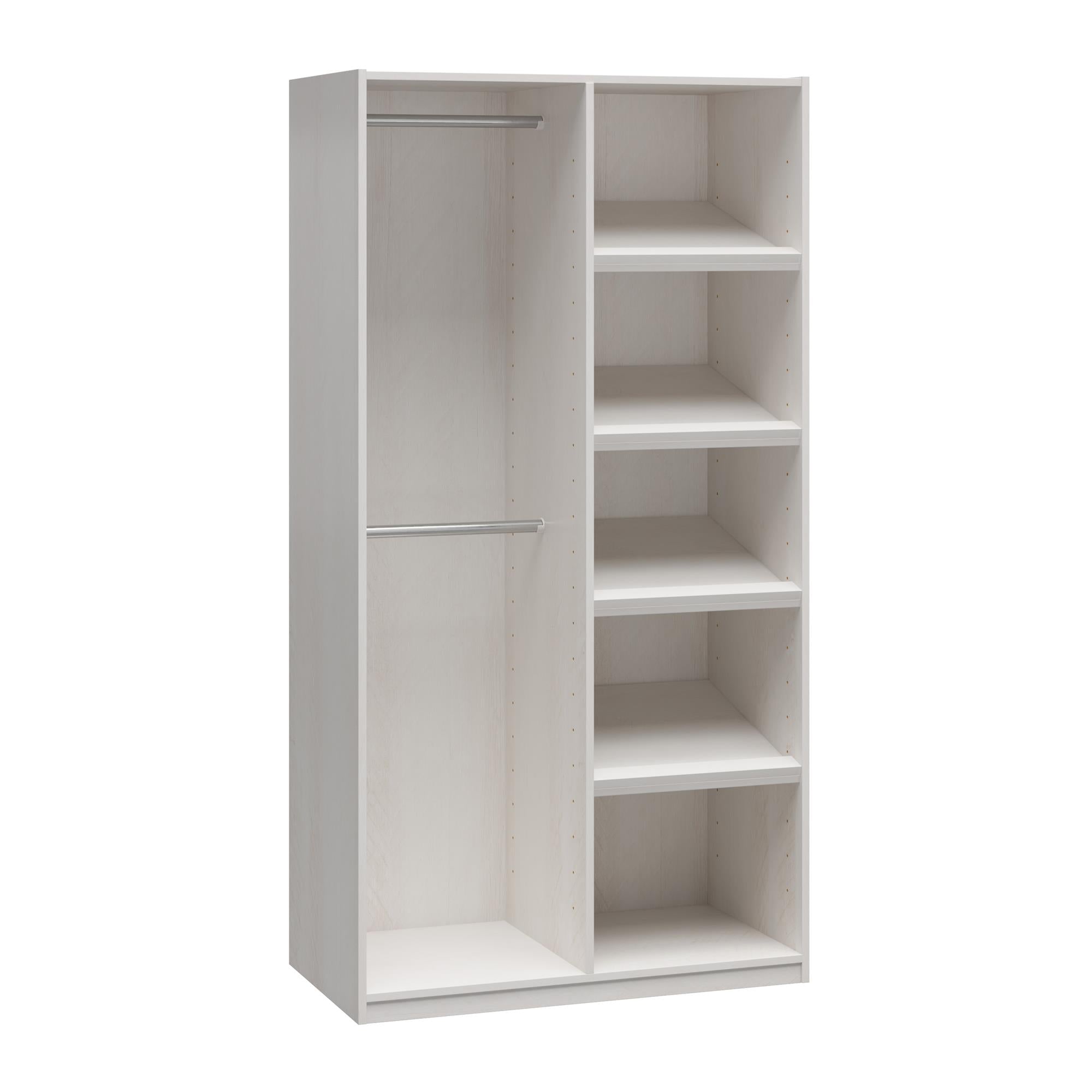 Systembuild Evolution Perry Park Modular Extra Wide Wardrobe with Open Shelves - Ivory Oak