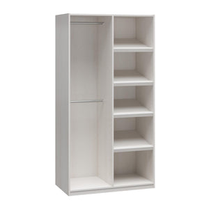 Systembuild Evolution Perry Park Modular Extra Wide Wardrobe with Open Shelves - Ivory Oak