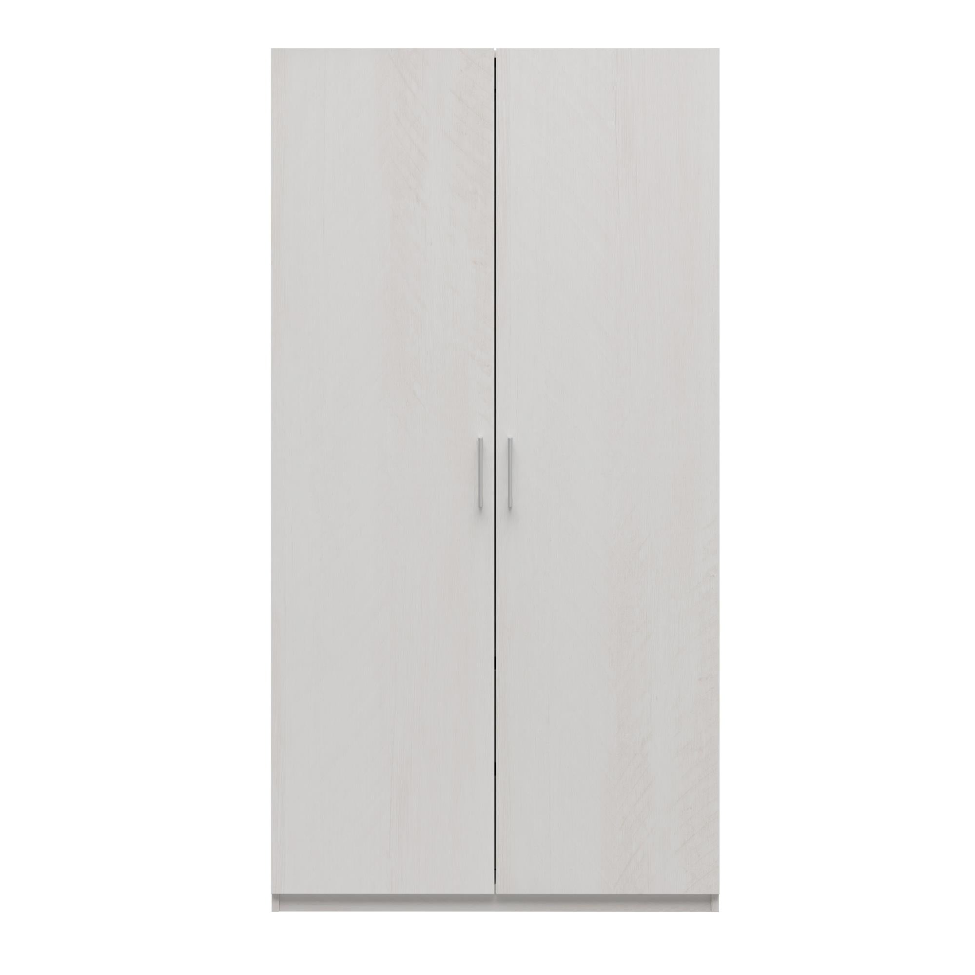Systembuild Evolution Perry Park Modular Extra Wide Wardrobe with Open Shelves - Ivory Oak