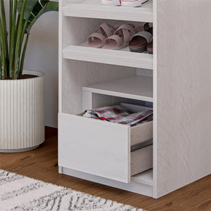 Systembuild Evolution Perry Park Modular Wardrobe Shelving Unit with Drawer - Ivory Oak