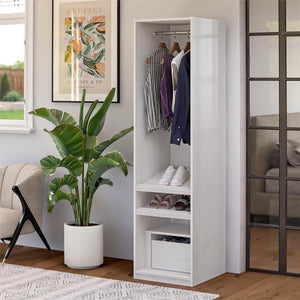 Systembuild Evolution Perry Park Modular Wardrobe Shelving Unit with Drawer - Ivory Oak