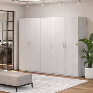 Systembuild Evolution Perry Park Modular Wardrobe Shelving Unit with Drawer - Ivory Oak