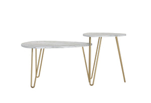 Novogratz Athena Nesting Tables - White marble