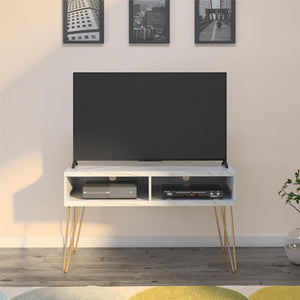 Novogratz Athena TV Stand for TVs up to 42" - White marble
