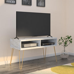 Novogratz Athena TV Stand for TVs up to 42" - White marble