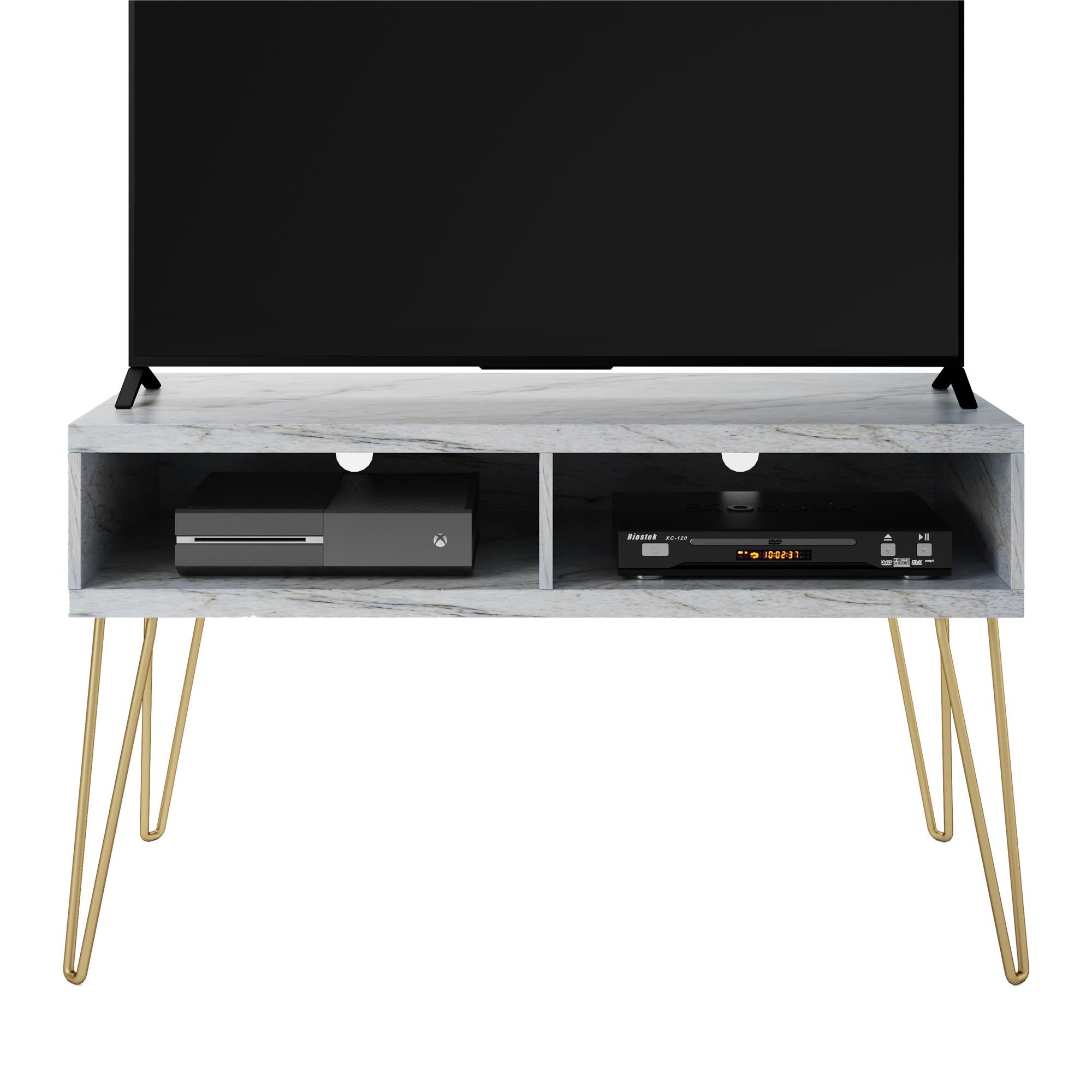 Novogratz Athena TV Stand for TVs up to 42" - White marble