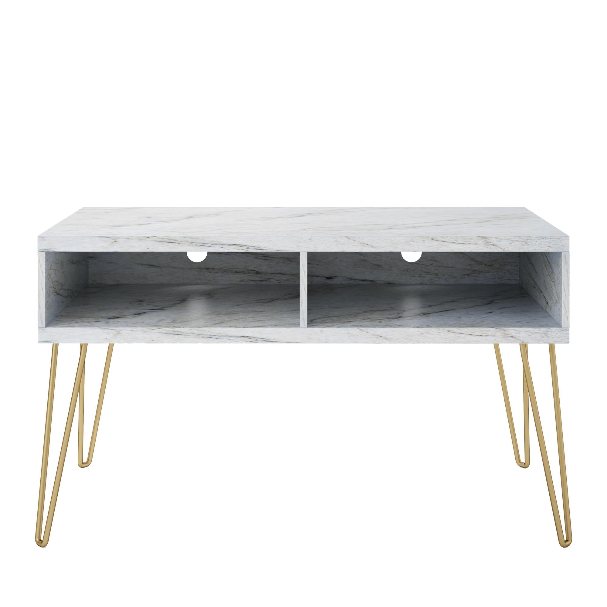 Novogratz Athena TV Stand for TVs up to 42" - White marble