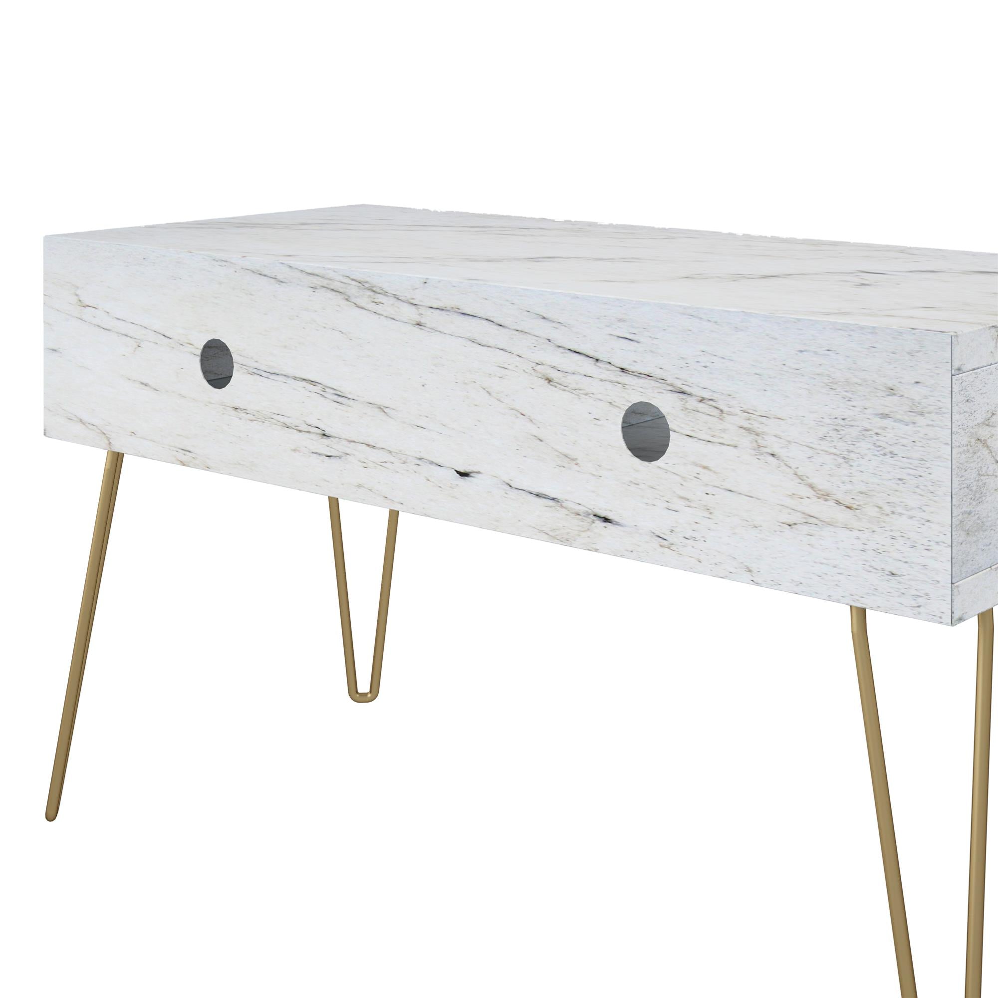 Novogratz Athena TV Stand for TVs up to 42" - White marble