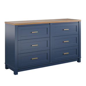 Ameriwood Home Armada 6-Drawer Wide Dresser - Navy