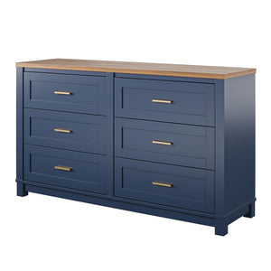 Ameriwood Home Armada 6-Drawer Wide Dresser - Navy