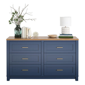 Ameriwood Home Armada 6-Drawer Wide Dresser - Navy