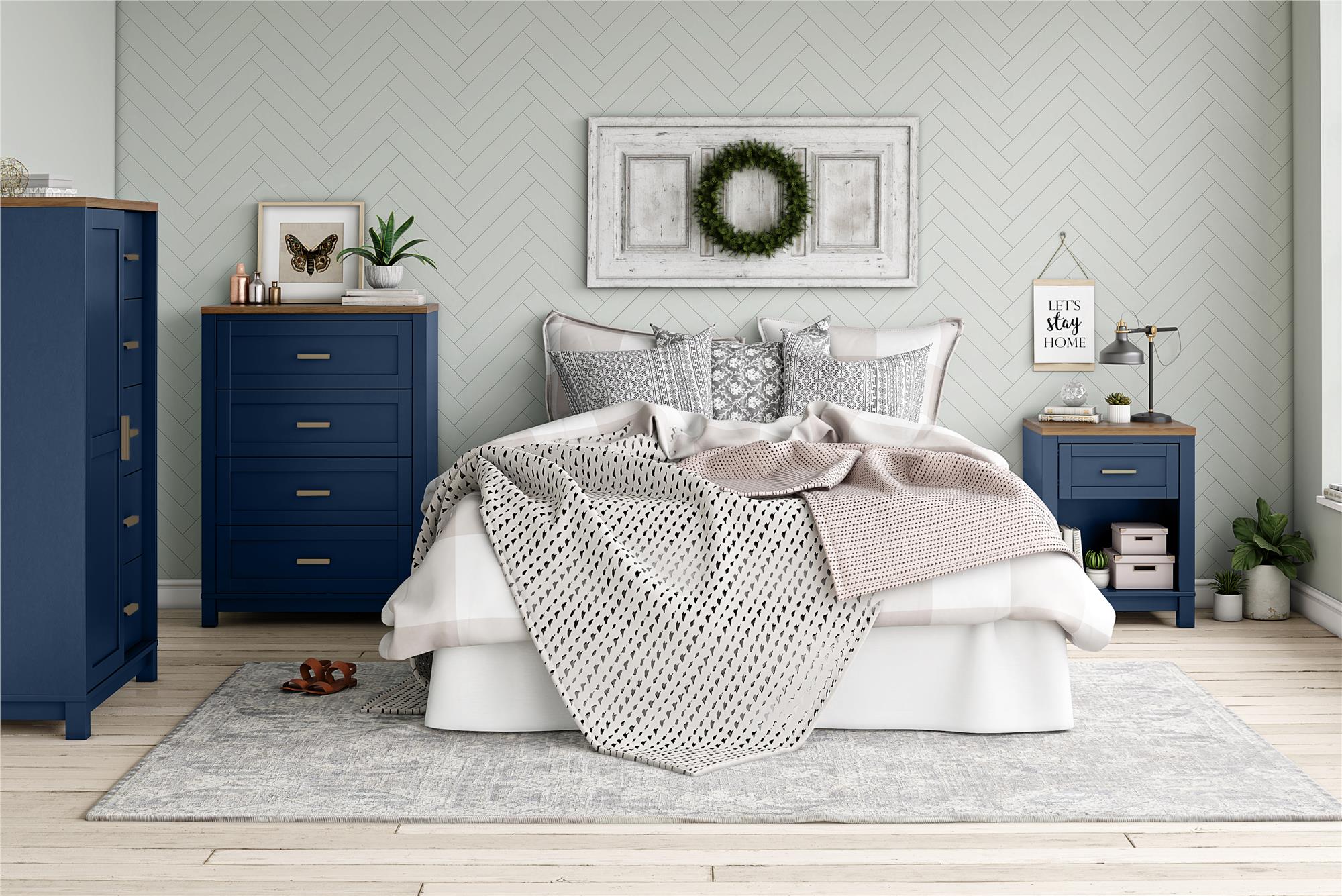 Ameriwood Home Armada 6-Drawer Wide Dresser - Navy