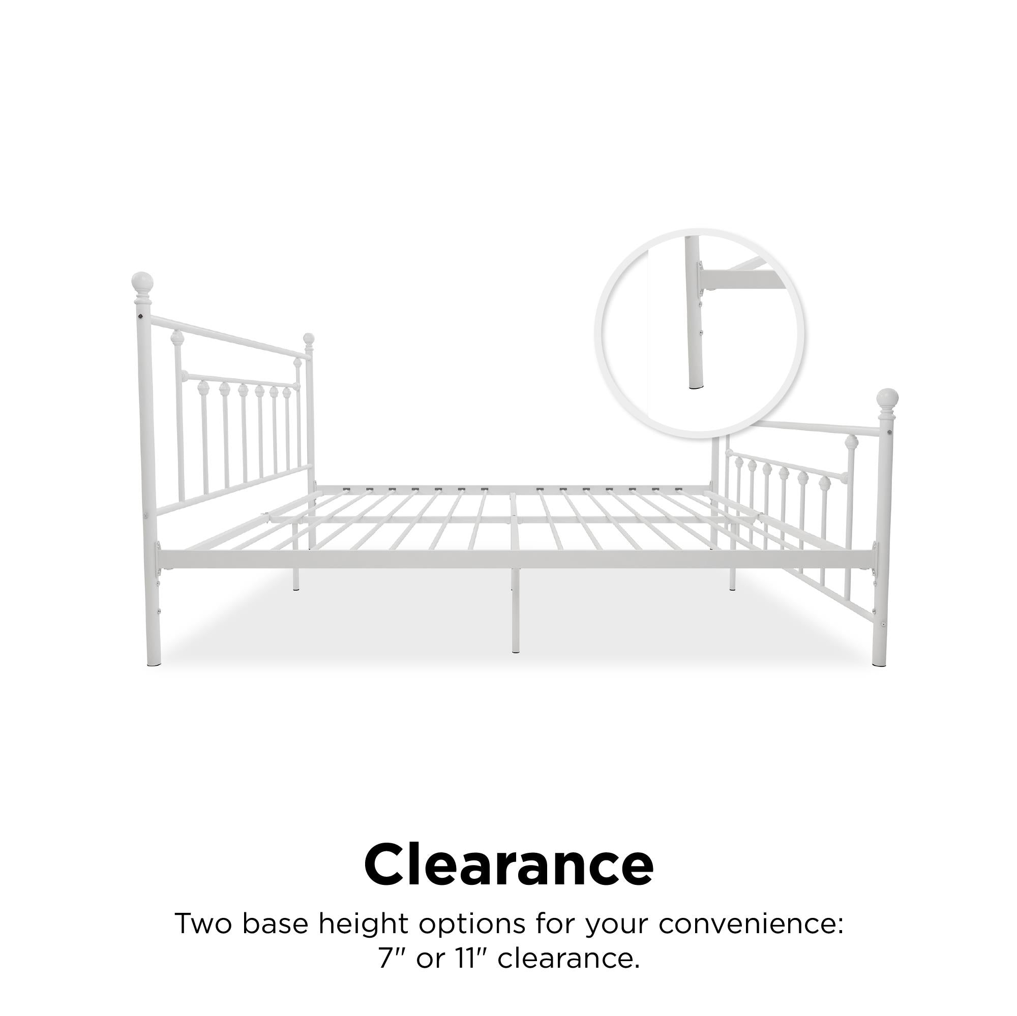DHP Manila Metal Bed Frame - White - King