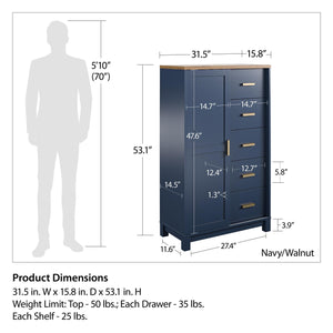 Ameriwood Home Armada Gentlemen's Chest - Navy