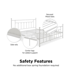 DHP Manila Metal Bed Frame - White - King