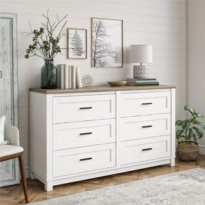 Ameriwood Home Chapel Hill 6-Drawer Dresser - White