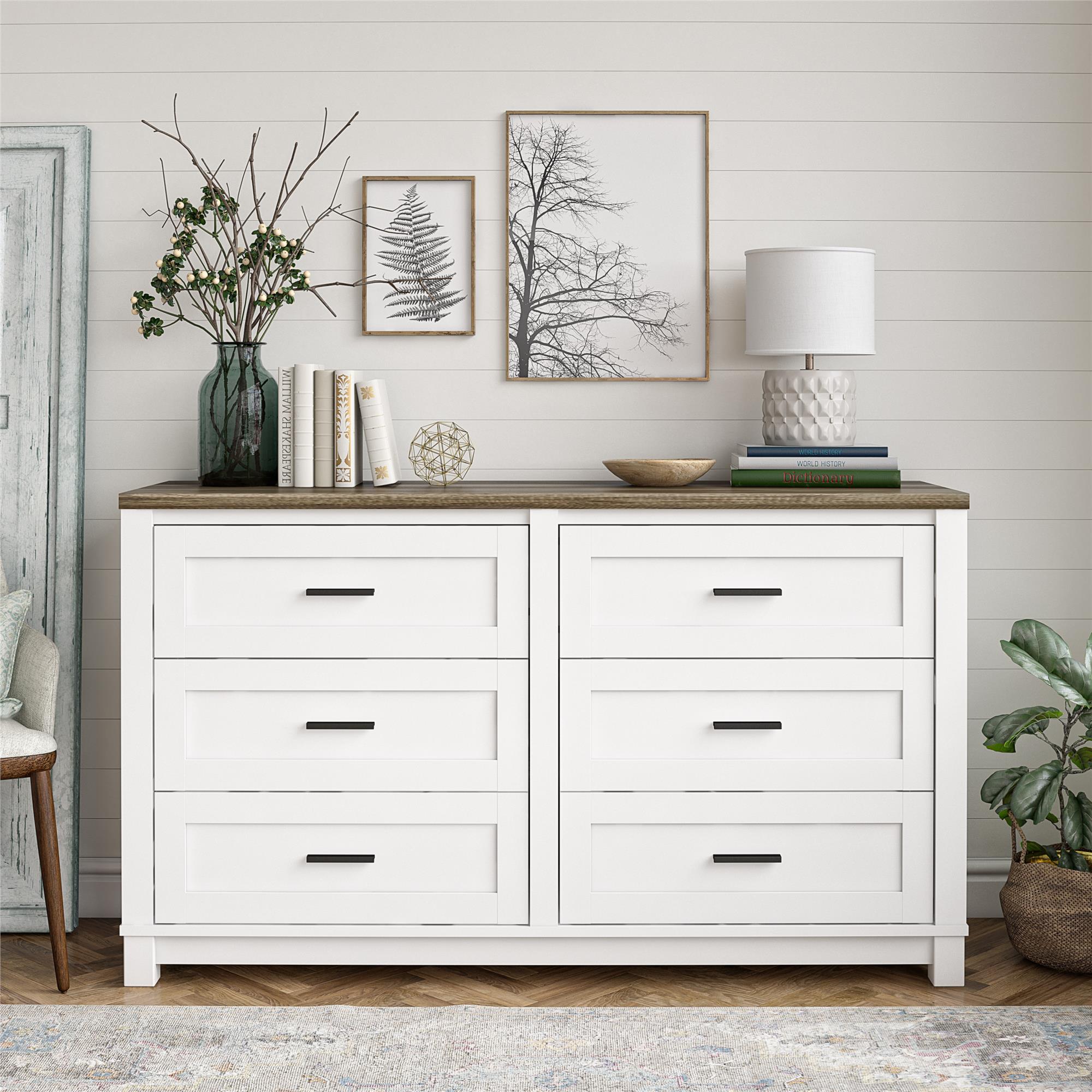 Ameriwood Home Chapel Hill 6-Drawer Dresser - White