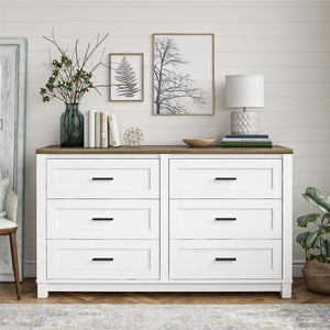 Ameriwood Home Chapel Hill 6-Drawer Dresser - White