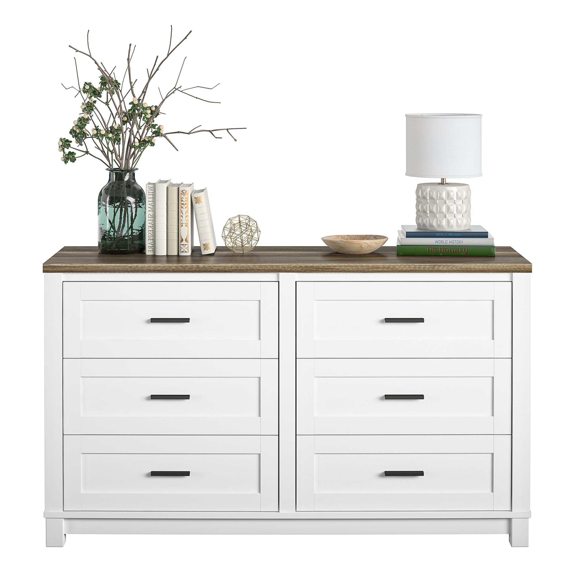 Ameriwood Home Chapel Hill 6-Drawer Dresser - White