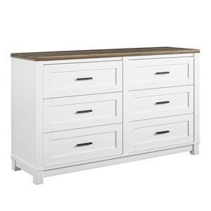 Ameriwood Home Chapel Hill 6-Drawer Dresser - White