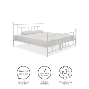 DHP Manila Metal Bed Frame - White - King