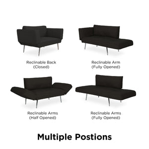 DHP Euro Futon with Magazine Storage - Black