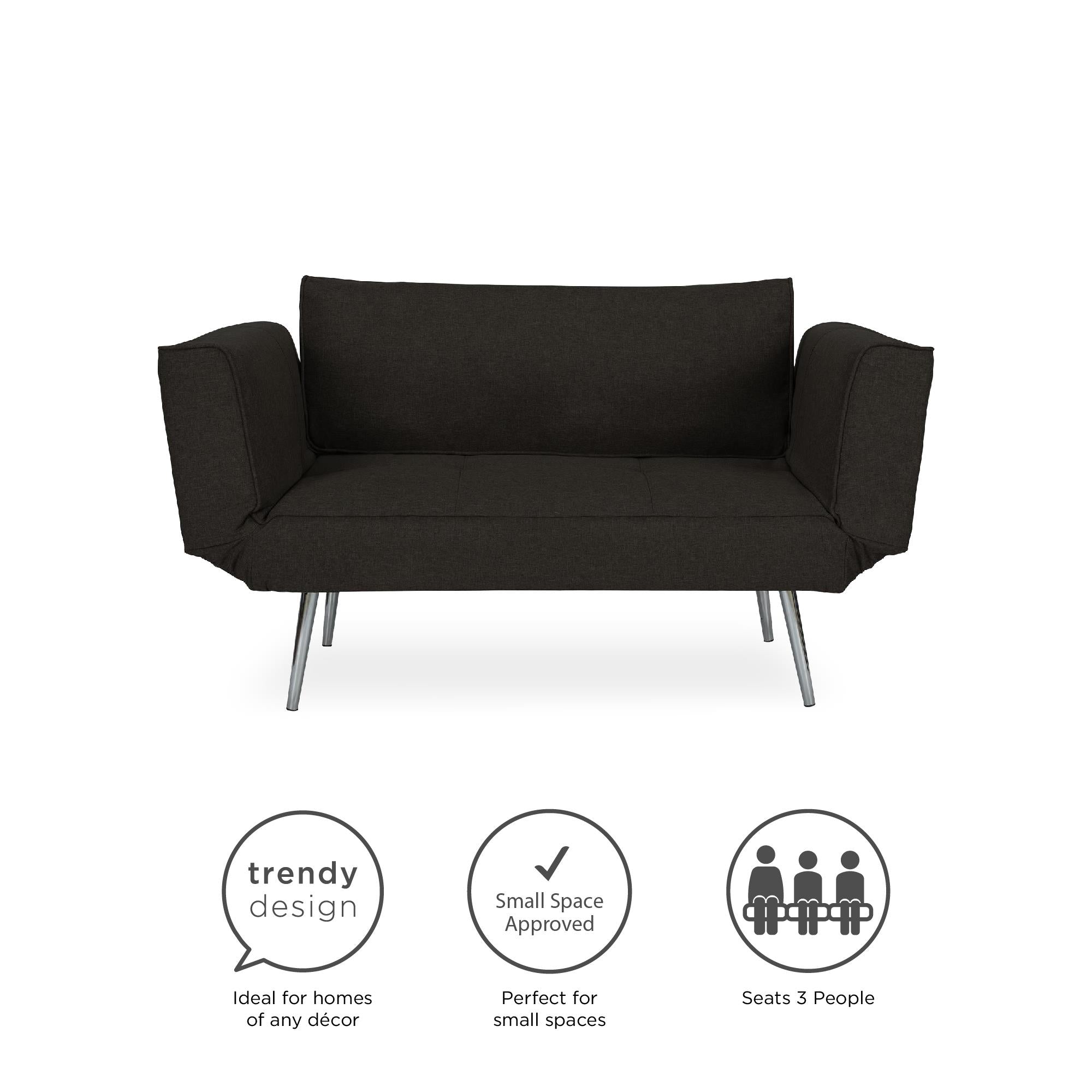 DHP Euro Futon with Magazine Storage - Black