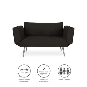DHP Euro Futon with Magazine Storage - Black