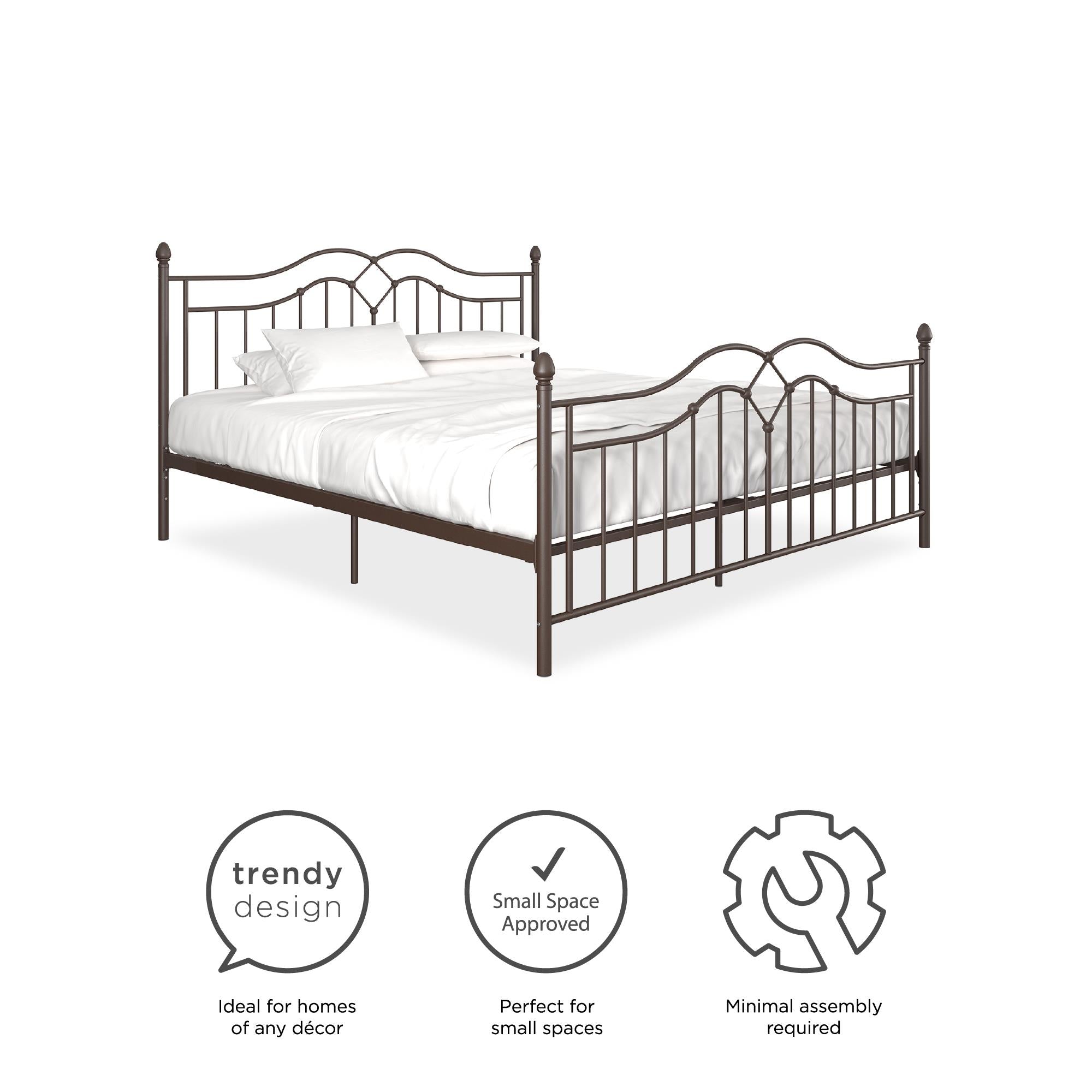 DHP Tokyo Metal Bed Frame - Bronze - King