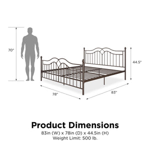 DHP Tokyo Metal Bed Frame - Bronze - King