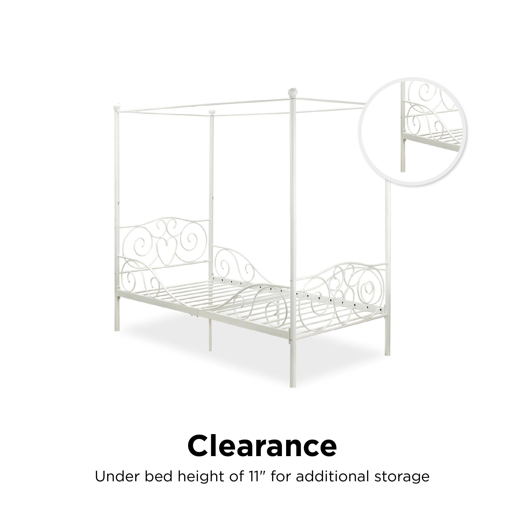 DHP Canopy Metal Bed - White - Twin