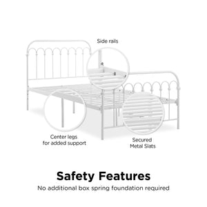 Novogratz Bright Pop Metal Bed - White - Twin
