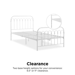 Novogratz Bright Pop Metal Bed - White - Twin