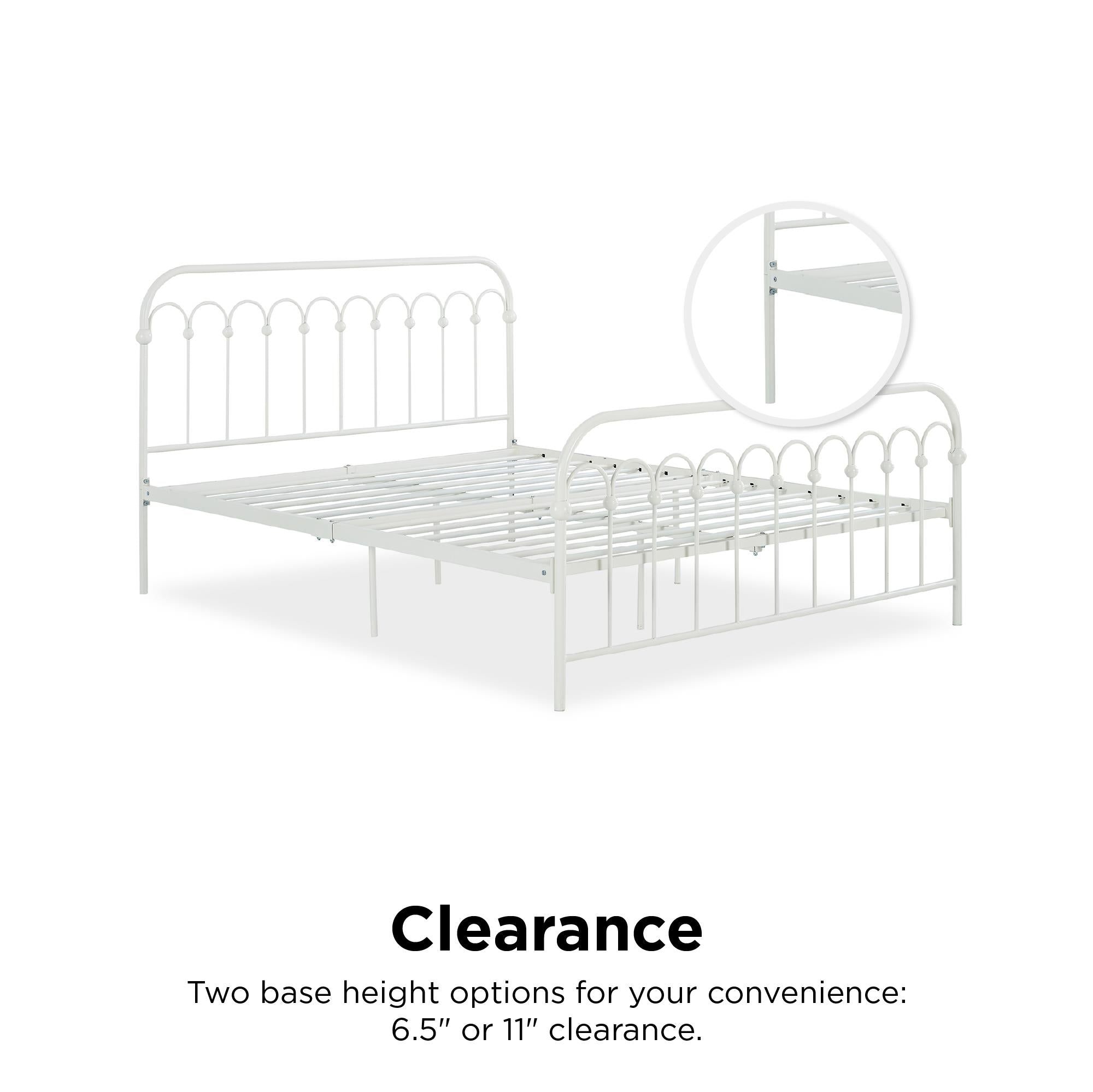 Novogratz Bright Pop Metal Bed - Off White - Full