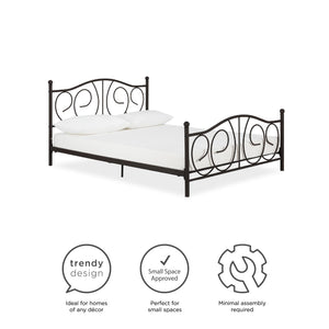 DHP Victoria Metal Bed Frame - Bronze - Queen