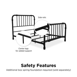 Max & Finn Wren Metal Bed - Black - Full