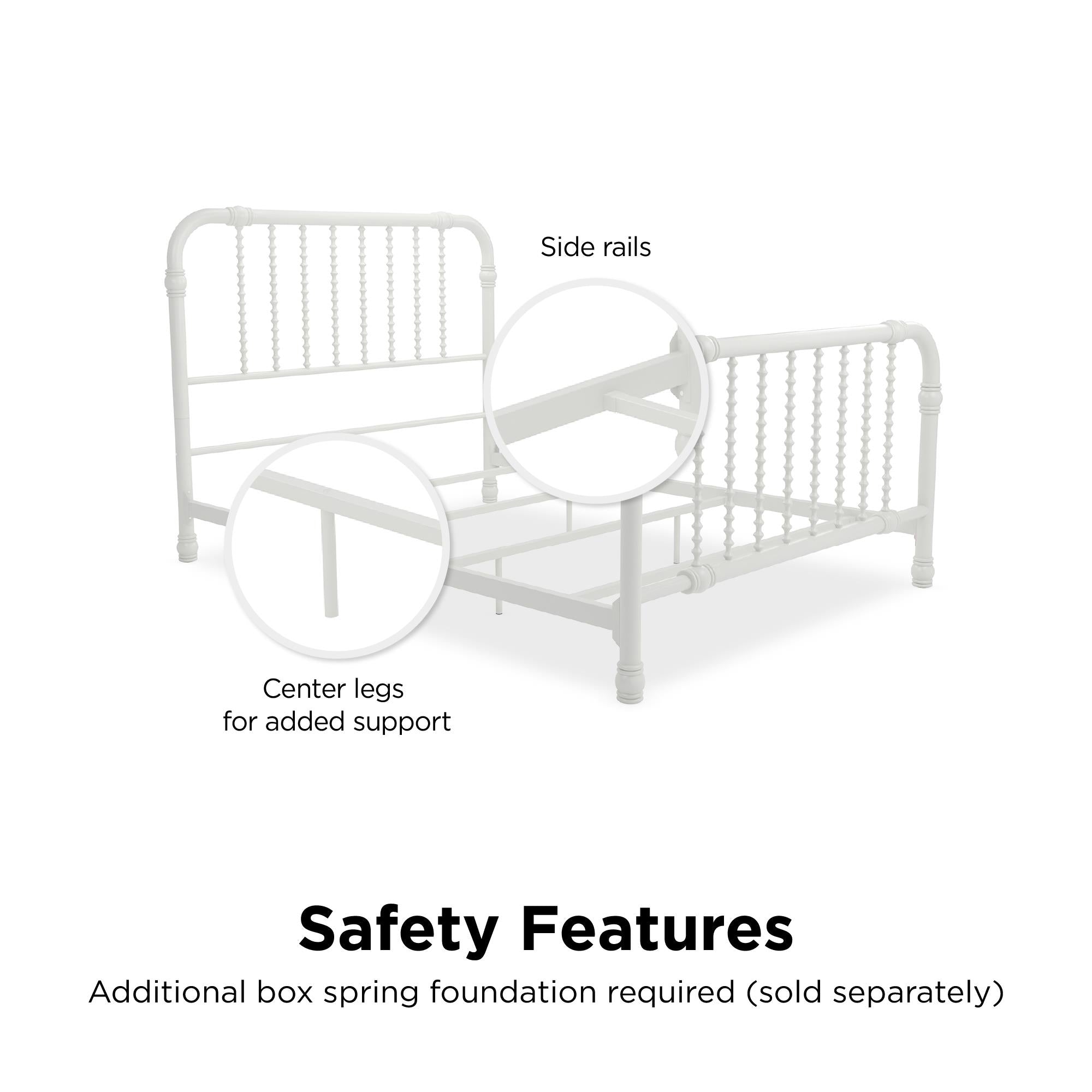 Max & Finn Wren Metal Bed - White - Full