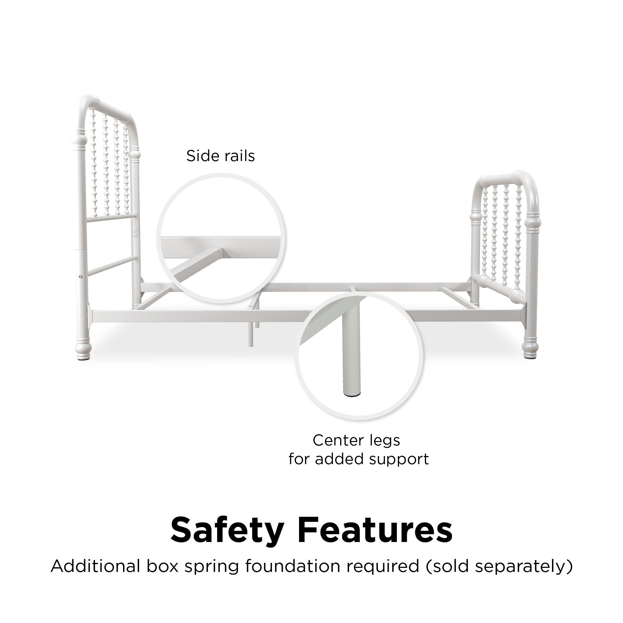 DHP Jenny Lind Metal Bed Frame - White - Twin