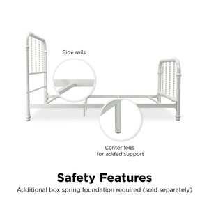 DHP Jenny Lind Metal Bed Frame - White - Twin