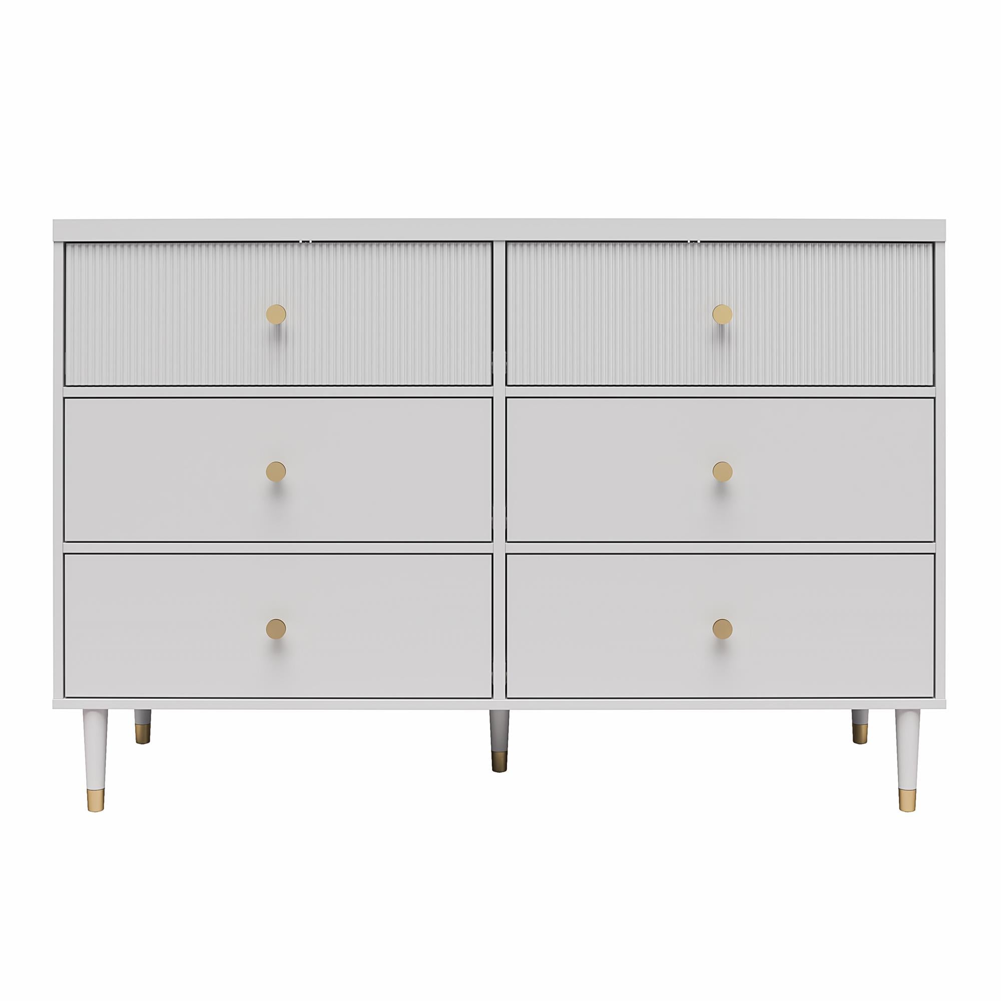 CosmoLiving Elizabeth 6-Drawer Dresser - Dove Gray