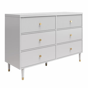 CosmoLiving Elizabeth 6-Drawer Dresser - Dove Gray